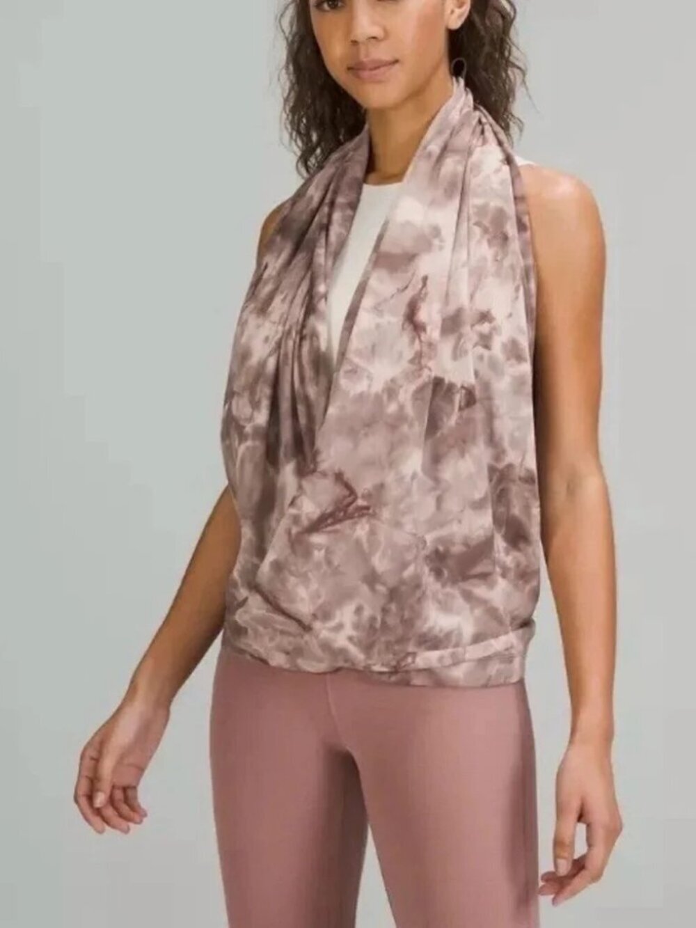 Lululemon Customizable Snap Scarf Shine Rose Gold Nulu Fabric|Rare Retired